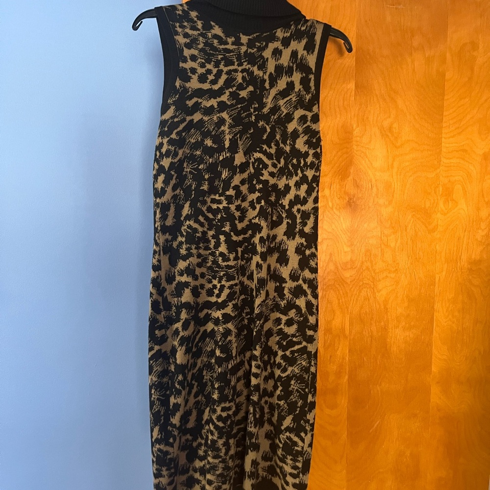 Leopard Print Sleeveless Jumper Dress